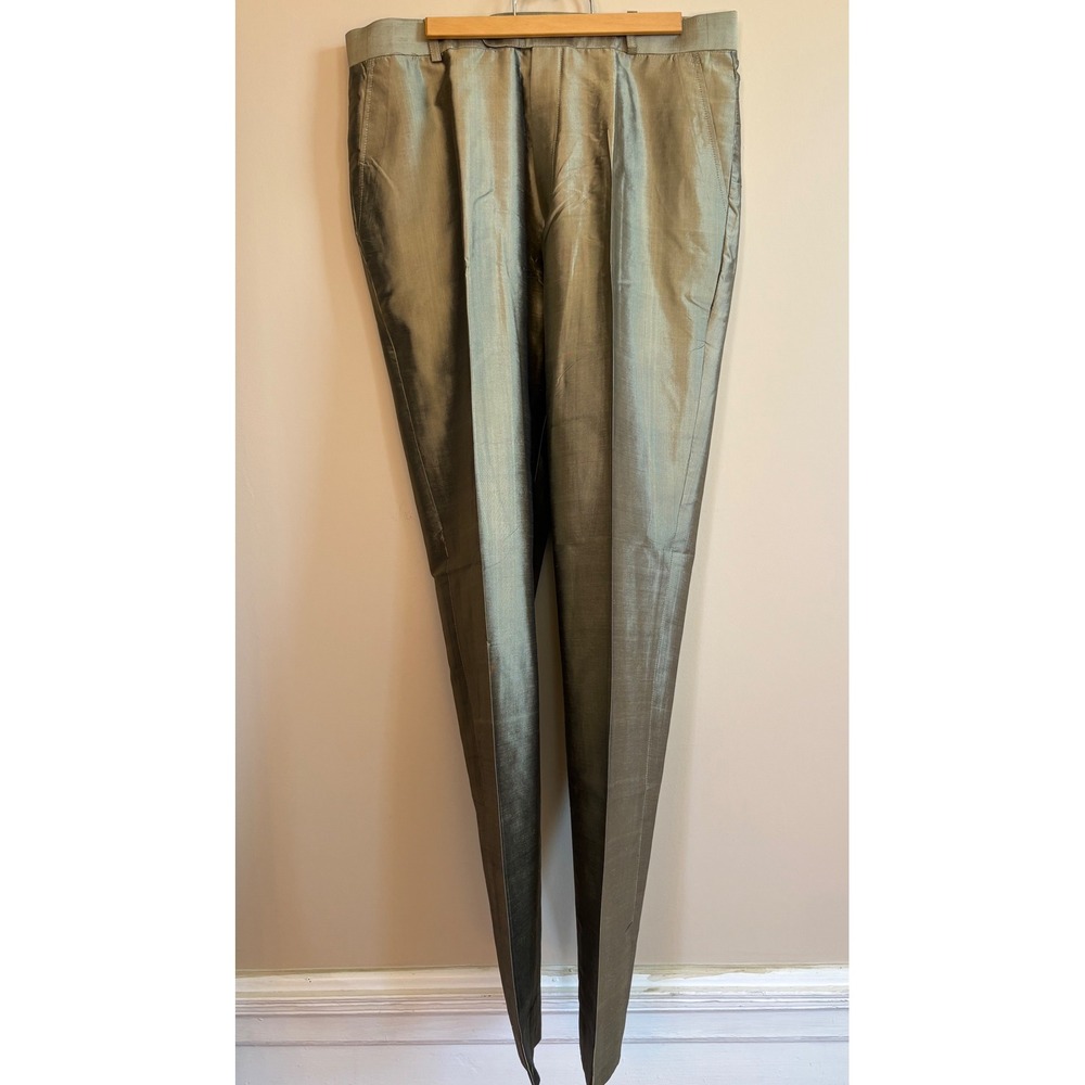 Mens Iridescent brass colored Silk or Silk like Dress Pants Formal Trouser 34x34